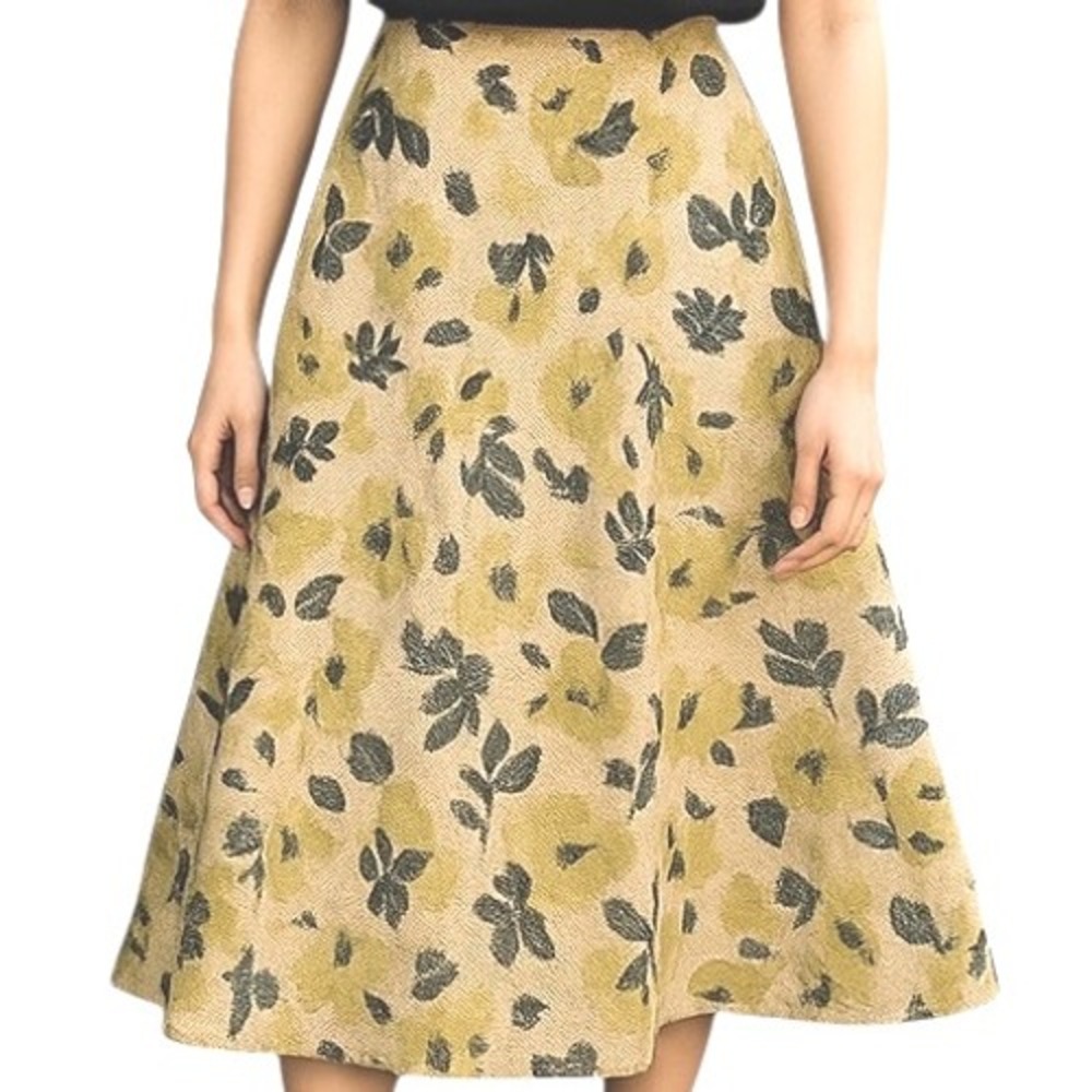 Jones New York 100% Silk Floral Flare‎ Skirt Size 6 Lined Date Night Career Wear